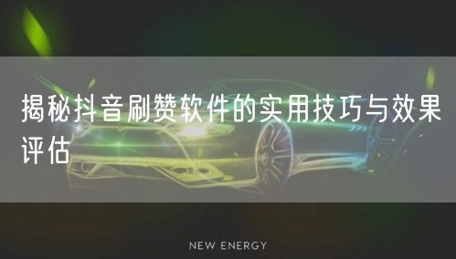 揭秘抖音刷赞软件的实用技巧与效果评估