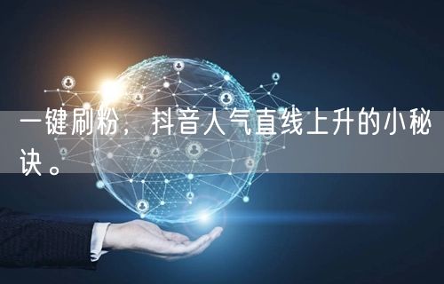 一键刷粉，抖音人气直线上升的小秘诀。