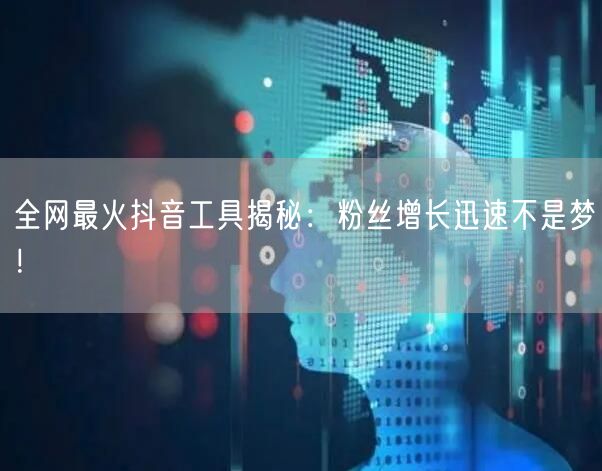 全网最火抖音工具揭秘：粉丝增长迅速不是梦！
