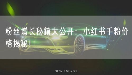 粉丝增长秘籍大公开：小红书千粉价格揭秘！