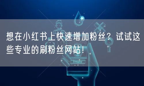 想在小红书上快速增加粉丝？试试这些专业的刷粉丝网站！
