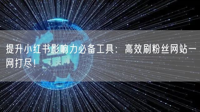 提升小红书影响力必备工具：高效刷粉丝网站一网打尽！