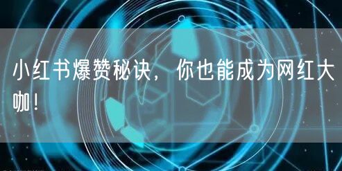 小红书爆赞秘诀，你也能成为网红大咖！