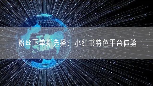 粉丝下单新选择：小红书特色平台体验