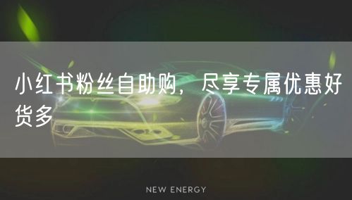 小红书粉丝自助购，尽享专属优惠好货多