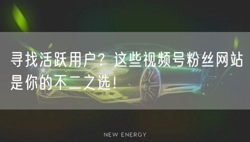 寻找活跃用户？这些视频号粉丝网站是你的不二之选！