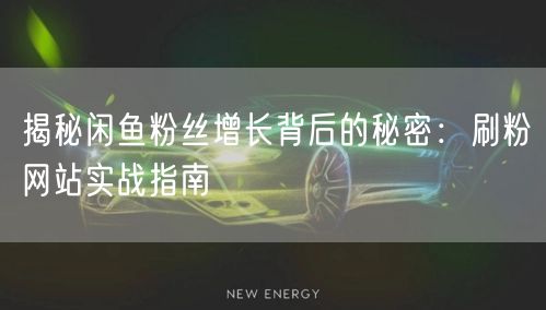 揭秘闲鱼粉丝增长背后的秘密：刷粉网站实战