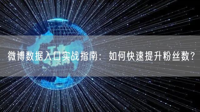 微博数据入口实战指南：如何快速提升粉丝数？
