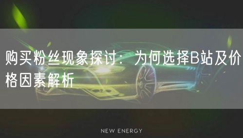购买粉丝现象探讨：为何选择B站及价格因素解析