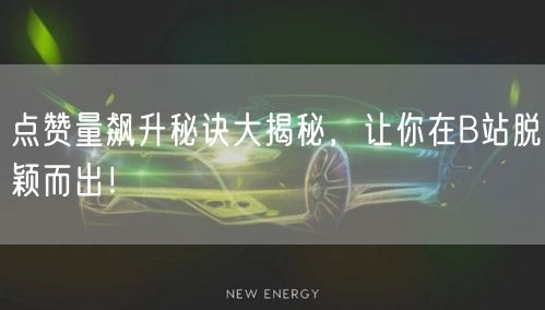 点赞量飙升秘诀大揭秘，让你在B站脱颖而出！