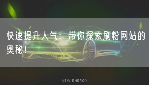 快速提升人气：带你探索刷粉网站的奥秘！