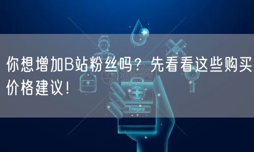 你想增加B站粉丝吗？先看看这些购买价格建议！