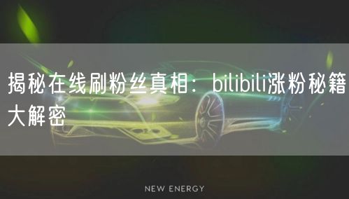 揭秘在线刷粉丝真相：bilibili涨粉秘籍大解密
